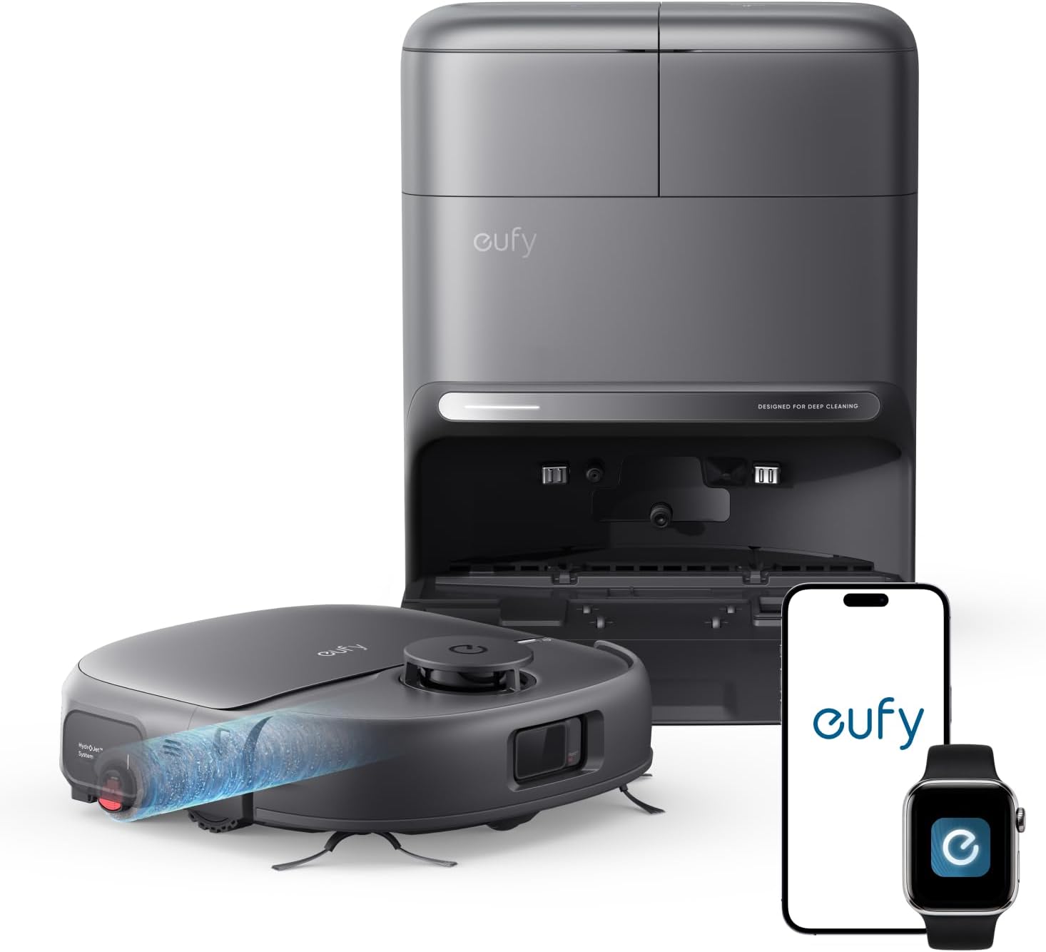 eufy C28 robot vacuum cleaner and mop combo on hardwood floor